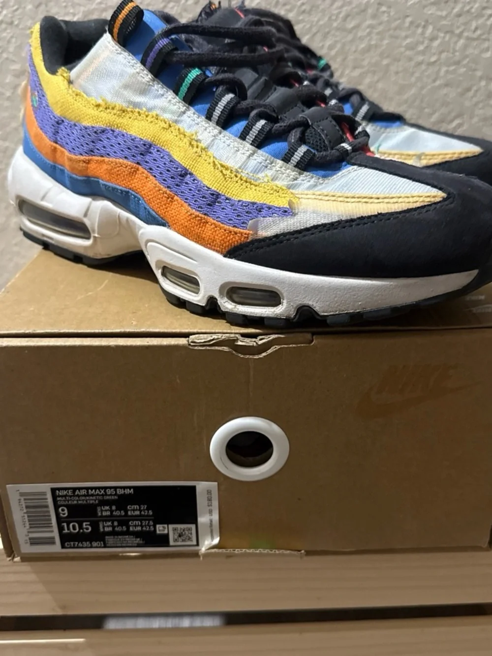 Nike Men’s Sneakers Black Blue Yellow Orange Purple Accents